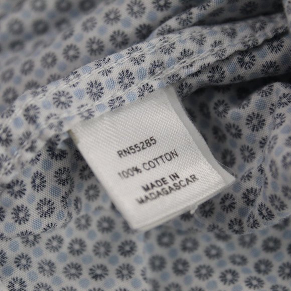 Express Mens Blue Floral Pearl Snap Long Sleeve Button-Down Shirt 16-16.5 L - Picture 5 of 9